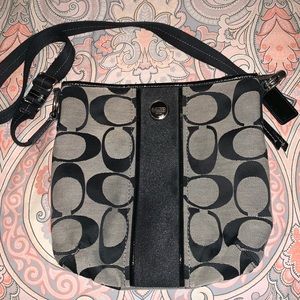 black & gray Coach crossbody purse